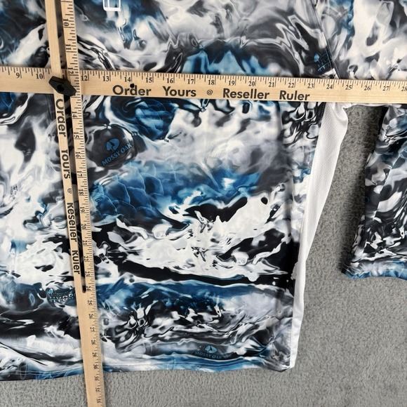 Huk Performance Fishing Shirt Mens 2XL Long Sleeve Mossy Oak Hydro Camo UPF - Picture 6 of 7